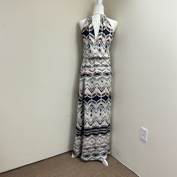 Parker Blue and Pink Halter Maxi Sundress - Picture 4 of 6